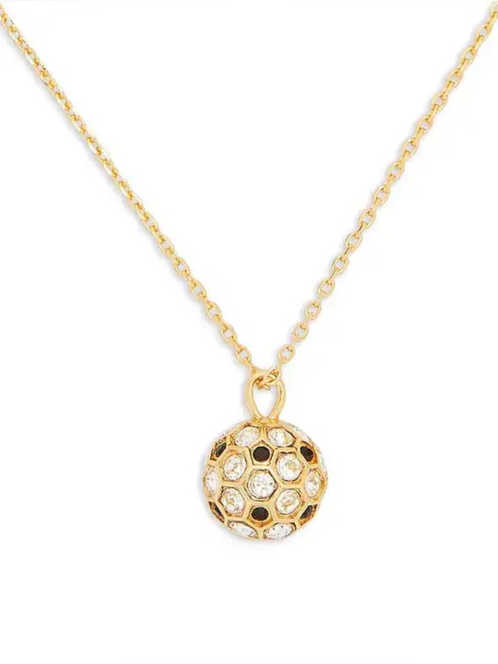 Kate Spade Gold-Tone Pave Soccer Ball Mini Pendant Necklace